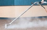 Steam cleaning a carpet