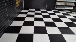 after photo of a stripped and polished vinyl floor